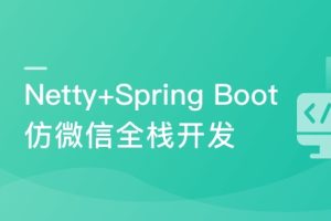 Netty+Spring Boot仿微信 全栈开发高性能后台及客户端|完结无密